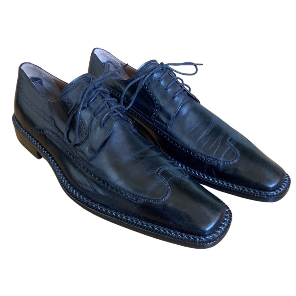 Mezlan Black Leather Derby Shoes